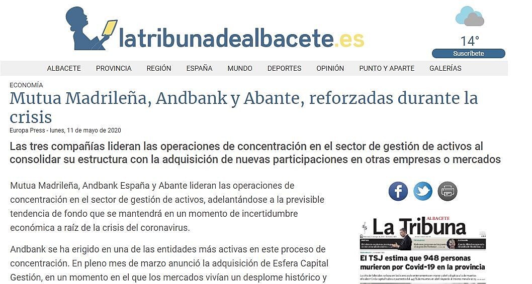 Mutua Madrilea, Andbank y Abante, reforzadas durante la crisis